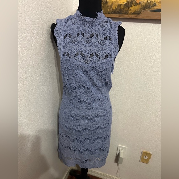 Intimately Free People Lace Day Dream Dress in Lake Blue - Size Medium - Picture 2 of 8